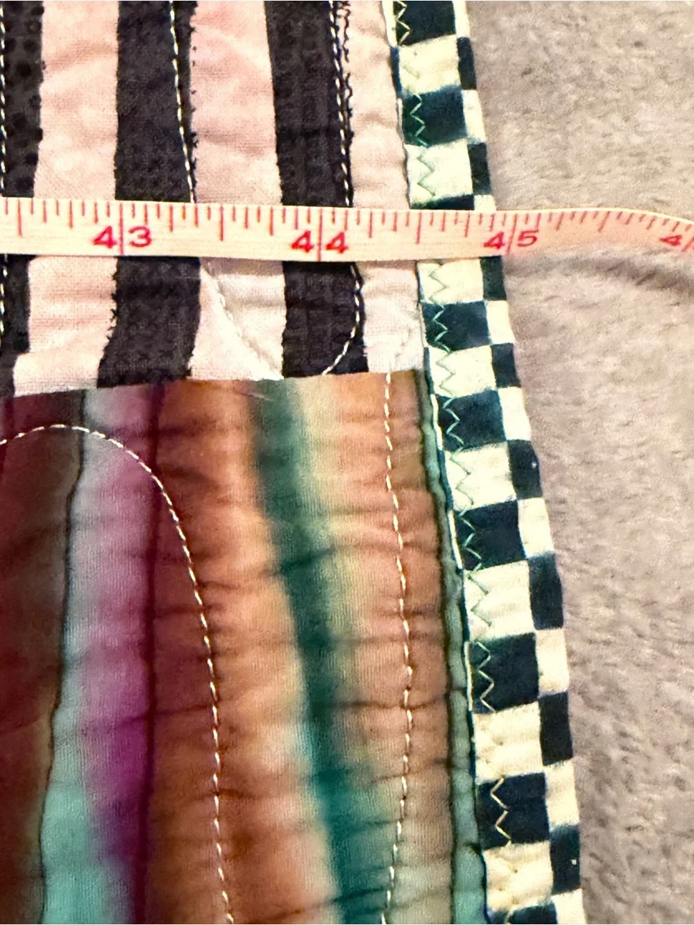 Patchwork Stripe Quilted Throw in Multi-Color